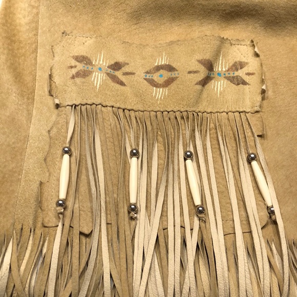 Western Suede Hand Painted Jacket by Patty Lewis Native American - Picture 10 of 16